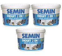 SEMIN Enduit 2 en 1 Multifonction Lot 3 x 7kg - Joint & Lissage Plaque de Plâtre, Enduit Prêt à l’Emploi Intérieur, Collage & Finition Bande à Joint, Qualité Professionnelle, Fabriqué en France