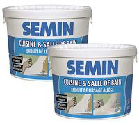 SEMIN Enduit de Finition Pièces Humides- 2 X 5 kg - Enduit Allégé Hydro Prêt à l’Emploi - Haute Résistance à l’Humidité - Murs & Plafonds Salle de Bain Cuisine - Avant Peinture & Revêtement Mural