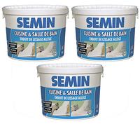 SEMIN Enduit de Finition Pièces Humides- 3 x 5 kg - Enduit Allégé Hydro Prêt à l’Emploi - Haute Résistance à l’Humidité - Murs & Plafonds Salle de Bain Cuisine - Avant Peinture & Revêtement Mural