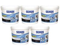 SEMIN Enduit de Lissage Extra Fin 5 X 1,5 kg - Type Gras Sans Solvants - Prêt à l’Emploi - Finition Ultra Lisse Avant Peinture - Intérieur/Extérieur - Qualité Professionnelle