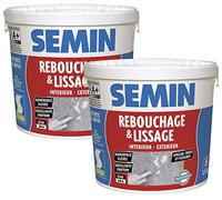 SEMIN Enduit de Rebouchage 2 x1,5 kg - Spécial Fissures & Trous de Vis - Intérieur/Extérieur - Prêt à l’Emploi - Haute Adhérence - Finition Lisse - Rebouchage Murs & Plafonds