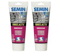 SEMIN Enduit de Rebouchage Élastique Fibrelastic 2 x 300 gr - Fissures Vivantes Mur & Plafond, Enduit Fibre de Verre Intérieur/Extérieur, Rebouchage Flexible Multi-Supports, Qualité Professionnelle
