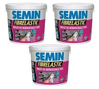 SEMIN Enduit de Rebouchage Élastique Fibrelastic- 3 X 1,5kg - Fissures Vivantes Mur & Plafond, Enduit Fibre de Verre Intérieur/Extérieur, Rebouchage Flexible Multi-Supports, Qualité Professionnelle