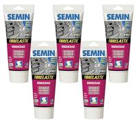 SEMIN Enduit de Rebouchage Élastique Fibrelastic 5 x 300 gr - Fissures Vivantes Mur & Plafond, Enduit Fibre de Verre Intérieur/Extérieur, Rebouchage Flexible Multi-Supports, Qualité Professionnelle
