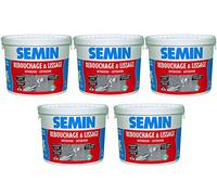 SEMIN Enduit de Rebouchage en Pâte 4 kg - Spécial Trous, Fissures & Trous de Vis - Intérieur/Extérieur - Prêt à l’Emploi - Excellente Finition - Haute Adhérence - Lot de 5