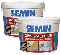SEMIN Enduit de Rebouchage & Rénovation Cuisine et Salle de Bain 5 kg - Enduit Prêt à l’Emploi, Haute Adhérence sur Carrelage sans Primaire, Résistant à l’Humidité, Murs Intérieurs - Lot de 2