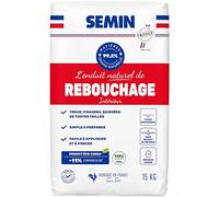 SEMIN Enduit Naturel de Rebouchage 15 kg - 99,3% d'Origine Naturelle - Rebouche Trous, Fissures et Saignées - Sans Retrait - Séchage Rapide - Intérieur Murs et Plafonds