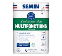 SEMIN Enduit Naturel Multifonction 15 kg - Poudre Intérieur 99,3% Matières Premières Naturelles - Rebouchage, Lissage, Collage Plaques de Plâtre, Carreaux de Plâtre & Béton Cellulaire