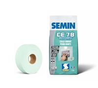 SEMIN Enduit pièce humide CE 78 Hydro 5 kg + bande à joint hydrofuge 30 m - salle de bain et cuisine - 10 m²