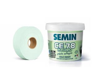 SEMIN Enduit pièce humide CE 78 Hydro 5 kg + bande à joint hydrofuge 30 m - salle de bain et cuisine - 10 m²