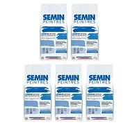 SEMIN LISSEUR Enduit de Lissage Extra Fin en Poudre 5 kg - Finition Murs et Plafonds Intérieur - Avant Peinture et Papier Peint - Fabriqué en France -Lot de 5