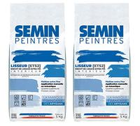 SEMIN LISSEUR Enduit de Lissage Extra Fin en Poudre 5 kg - Finition Murs et Plafonds Intérieur - Avant Peinture et Papier Peint - Fabriqué en France -Lot de 2