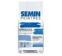 Semin LISSEUR Enduit de Lissage Extra Fin en Poudre 5 kg - Finition Murs et Plafonds Intérieur - Avant Peinture et Papier Peint - Fabriqué en France