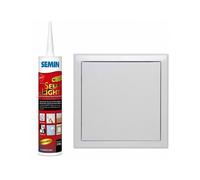 Semin Pack Trappe de Visite 500x500 mm + Enduit Allégé 310 ml - Acier Blanc Push - Rebouchage & Finition Mur/Plafond