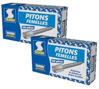 SEMIN Pitons Femelles pour Faux Plafond - 2 Boîtes de 100 - Fixation Tige Filetée D6 mm - Installation Ossature Placo & Fourrures - Pose Rapide et Solide - Rénovation Plafond Intérieur