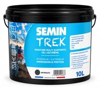 Semin POLAIRE Peinture TREK 10 L - Peinture Intérieur Extérieur Multi-Supports - Impression et Finition - Fort Pouvoir Couvrant - Mat Velouté - Résistante UV et Chaleur -Anthracite