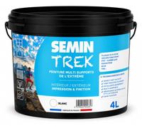 Semin POLAIRE Peinture TREK 4 L - Peinture Intérieur Extérieur Multi-Supports - Impression et Finition - Fort Pouvoir Couvrant - Mat Velouté - Résistante UV et Chaleur - Blanc