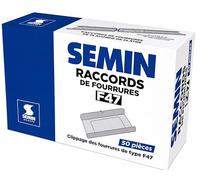 SEMIN Raccord de Fourrure RAC 47 - Boîte de 50 Pièces - Acier Galvanisé - Compatible Fourrures 45 et 47 mm - Jonction Profilés pour Plafond Plaque de Plâtre - Pose Rapide