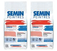 SEMIN REBOUCHEUR 5 kg - Lot de 2 (10 kg) - Enduit Multifonction 4 en 1 Intérieur - Rebouche, Lisse, Fixe et Colle - Trous, Fissures et Saignées - Jusqu’à 2 cm par Passe - Fabriqué en France