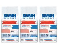 SEMIN REBOUCHEUR 5 kg - Lot de 3 (15 kg) - Enduit Multifonction 4 en 1 Intérieur - Rebouche, Lisse, Fixe et Colle - Trous, Fissures et Saignées - Jusqu’à 2 cm par Passe - Fabriqué en France