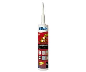 SEMIN Sem-Light - Enduit de Rebouchage Allégé Intérieur en Cartouche 310 ml - Rebouche Trous & Fissures - Séchage Rapide Sans Retrait - Enduit Souple Blanc Mat pour Murs et Plafonds