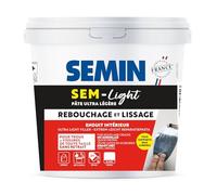 SEMIN SEM-LIGHT Enduit Léger de Rebouchage et Lissage 5 L - Sans Retrait, Séchage Rapide - Réparation Trous et Fissures - Intérieur Murs et Plafonds - Blanc Mat Prêt à l'Emploi
