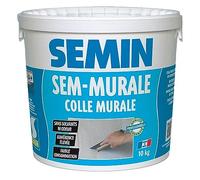 SEMIN Sem-Murale - Colle Toile de Verre & Revêtements Muraux Légers - Prête à l’Emploi - Forte Adhérence - Intérieur Murs & Plafonds - Sans Odeur - Seau 10 kg