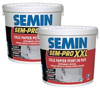 SEMIN Sem-Pro XXL - Colle Papier Peint Prête à l’Emploi - 2 X 5 kg - Colle Haute Performance pour Papier Vinyle, Intissé, Velours et Revêtements Spéciaux - Cuisine et Salle de Bain