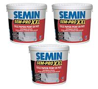 SEMIN Sem-Pro XXL - Colle Papier Peint Prête à l’Emploi - 3 X 5 kg - Colle Haute Performance pour Papier Vinyle, Intissé, Velours et Revêtements Spéciaux - Cuisine et Salle de Bain