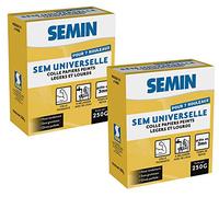SEMIN Sem-Universelle - Colle Papier Peint en Poudre - 2 X 250 g - Pour Papiers Peints Légers et Lourds - Prête en 3 Minutes - Transparente après Séchage - Jusqu’à 7 Rouleaux - Fabriquée en France