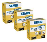 SEMIN Sem-Universelle - Colle Papier Peint en Poudre - 3 X 250 g - Pour Papiers Peints Légers et Lourds - Prête en 3 Minutes - Transparente après Séchage - Jusqu’à 7 Rouleaux - Fabriquée en France
