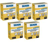 SEMIN Sem-Universelle - Colle Papier Peint en Poudre - 5 X 250 g - Pour Papiers Peints Légers et Lourds - Prête en 3 Minutes - Transparente après Séchage - Jusqu’à 7 Rouleaux - Fabriquée en France