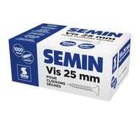 SEMIN Vis Plaque de Plâtre 3,5 x 25 mm - Vis Auto-Perceuses TTPC Double Filet - Fixation Ossature Métallique Intérieur - Acier Phosphaté Anti-Corrosion - Boîte 1000 Vis - Norme DTU 25.41