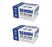 SEMIN Vis Plaque de Plâtre 3,5 x 35 mm - Vis Auto-Perceuses TTPC Double Filet - Fixation Ossature Métallique Intérieur - Acier Phosphaté Anti-Corrosion - 2 X Boîte de 1000 Vis - Norme DTU 25.41