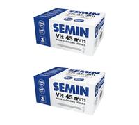SEMIN Vis Plaque de Plâtre 3,5 x 45 mm - Vis Auto-Perceuses TTPC Double Filet - Fixation Ossature Métallique Intérieur - Acier Phosphaté Anti-Corrosion - 2 X Boîtes de 1000 Vis - Norme DTU 25.41