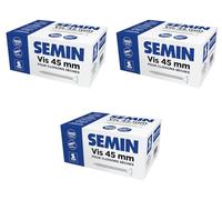 SEMIN Vis Plaque de Plâtre 3,5 x 45 mm - Vis Auto-Perceuses TTPC Double Filet - Fixation Ossature Métallique Intérieur - Acier Phosphaté Anti-Corrosion - 3 X Boîtes de 1000 Vis - Norme DTU 25.41