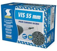 SEMIN Vis Plaque de Plâtre 4.2 x 55 mm - Vis Auto-Perceuses TTPC Double Filet - Fixation Ossature Métallique Intérieur - Acier Phosphaté Anti-Corrosion - Boîte de 500 Vis - Norme DTU 25.41