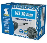 SEMIN Vis Plaque de Plâtre 4,2 x 70 mm - TTPC Auto-Perceuses Tête Trompette Pointe Clou - Double Filet Acier Phosphaté - Fixation Plaques de Plâtre sur Ossature Métallique - Boîte 500 Vis
