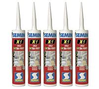 SEMIN X1 Colle Forte Tous Supports - Haute Performance Intérieur/Extérieur - Colle Métal, Bois, PVC, Béton, Verre - 5 X Cartouche 290 ml