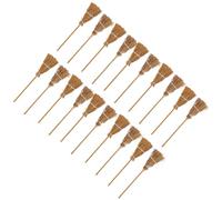 Semme Ensemble de Décoration de Balai de Sorcière 20 Pièces, Balai de Sorcière Miniature en Corde Blanche pour Fête d'halloween, Spectacle sur Scène, Bâton en Bois, Accessoires Artisanaux