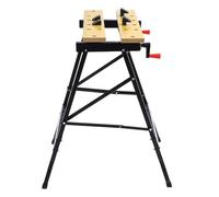 Semme Table de Travail Pliante avec Mâchoires d'étau, Cadre en Acier Robuste, Dessus en MDF, établi Portable pour Serrer Les Projets de Bricolage, Peut Contenir 220 LB, Conception Compacte et Pliable