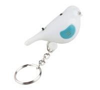 Semme Whistle Bird Détecteur de clés LED à commande vocale en forme d'oiseau - Mini nti-perte - Avec batterie pour téléphone portable - Blanc