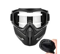 Sempidka Masque de Protection faciale Anti-buée - Écran Facial Coupe-Vent avec Lunettes Amovibles,Protection Faciale Ajustable 2 en 1 Moto | pour Hommes Ski, Vélo Extérieur, Travail Et Jardinage