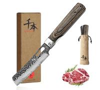 SENBON Couteau de chef pliant forgé 440A, utilitaire extérieur | Colorful Wood Handle, Super-Sharp Peeling Fruit Utility Knife for Camping, Travel, Household & Daily Use