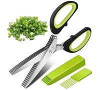 Senbos Ciseaux Herbes, Ciseaux Épices Cuisine à 5 Lames en Acier Inoxydable | mit 18 Kartenschlitz, 1 Reißverschluss-Münztasche und 1 Abnehmbarem ID Kartenhalter, Geschenk für Vatertag