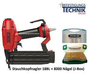 Senco FinishPro18BL cloueur pneumatique 15-50mm + Prebena J Box clous à tête refoulé 2xr-j50 BR-03