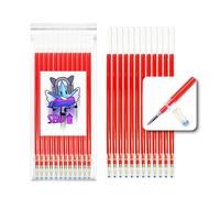 SEND UP Lot de 12 Recharges pour Stylos Gel Effaçables - Compatible avec Legami - Pointe Fine 0,5mm - Capacité XXL d'encre - Idéal École & Loisirs - Cadeau Pratique (Rouge)