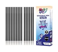SEND UP Lot de 16 Recharges pour Stylos Gel Effaçables - Compatible avec Legami - Pointe Medium 0,7mm - Capacité XXL d'encre - Idéal École, Tissus et Cuir - Cadeau Utile (noir)