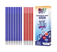 SEND UP Lot de 16 Recharges pour Stylos Gel Effaçables - Compatible avec Legami - Pointe Medium 0,7mm - Capacité XXL d'encre - Idéal École, Tissus et Cuir - Cadeau Utile (rouge - bleu)