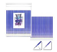 SEND UP Lot de 20 Recharges pour Stylos Gel Effaçables - Compatible avec Legami - Pointe Fine 0,5mm - Capacité XXL (+2cm d'encre) - Idéal École, Tissu et Cuir - Emballage Éco-responsable (Bleu)